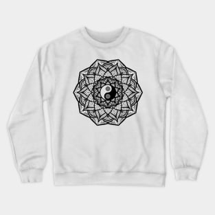 Geometric Yin Yang Mandala Symmetry YinYang Balance Meditation Black Version Crewneck Sweatshirt